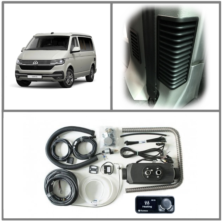 Volkswagen T5 T6 Unterflur Autoterm Air Planar 2D Diesel-Luftstandheizung  2kW 12V inkl. OLED Comfort Control, Abgasschalldämpfer, Höhenkit